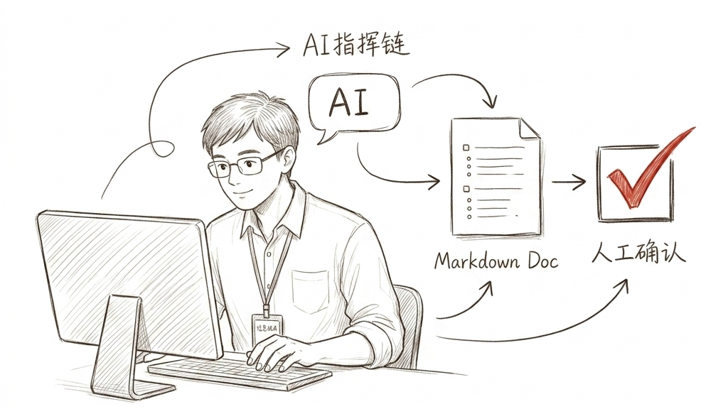 信息科技老师把 AI 工具、文档和人工确认组织成开发指挥链